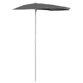 Umbrelă de grădină cu stâlp, antracit, 180x90 cm, semirotundă, 2 image