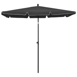 Umbrelă de grădină cu stâlp, antracit, 210x140 cm, 3 image