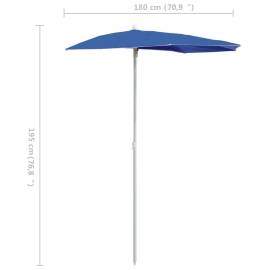 Umbrelă de grădină cu stâlp, azuriu, 180x90 cm, semirotundă, 8 image
