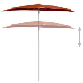 Umbrelă de grădină cu stâlp, cărămiziu, 180x90 cm, semirotundă, 4 image
