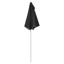 Umbrelă de grădină cu stâlp, negru, 180x90 cm, semirotundă, 6 image