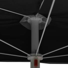 Umbrelă de grădină cu stâlp, negru, 180x90 cm, semirotundă, 7 image