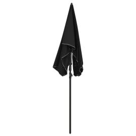 Umbrelă de grădină cu stâlp, negru, 200x130 cm, 4 image