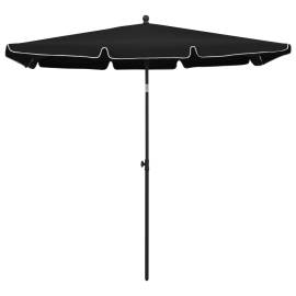 Umbrelă de grădină cu stâlp, negru, 210x140 cm, 3 image