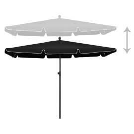 Umbrelă de grădină cu stâlp, negru, 210x140 cm, 4 image