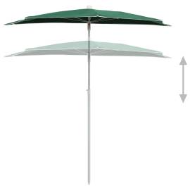 Umbrelă de grădină cu stâlp, verde, 180x90 cm, semirotundă, 4 image