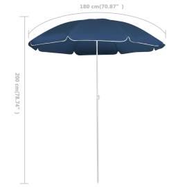 Umbrelă de soare de exterior, stâlp din oțel, albastru, 180 cm, 5 image