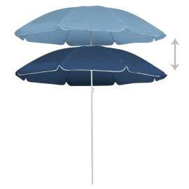 Umbrelă de soare de exterior, stâlp din oțel, albastru, 180 cm, 3 image