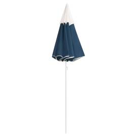Umbrelă de soare de exterior, stâlp din oțel, albastru, 180 cm, 4 image