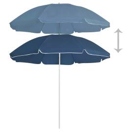 Umbrelă de soare de exterior, stâlp din oțel, albastru, 180 cm, 3 image