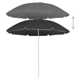 Umbrelă de soare pentru exterior, stâlp din oțel, antracit, 180 cm, 3 image