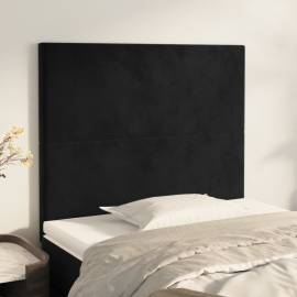 Tăblii de pat, 2 buc, negru, 80x5x78/88 cm, catifea