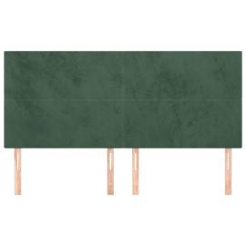 Tăblii de pat, 4 buc, verde închis, 90x5x78/88 cm, catifea, 3 image