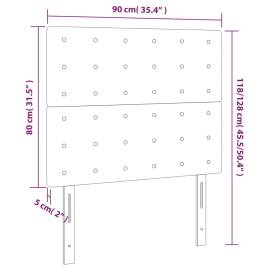 Tăblii de pat, 2 buc, gri, 90x5x78/88 cm, piele ecologică, 8 image