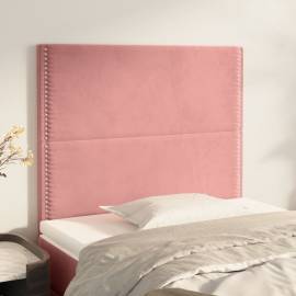 Tăblii de pat, 2 buc, roz, 100x5x78/88 cm, catifea