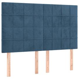 Tăblii de pat, 4 buc, albastru închis, 72x5x78/88 cm, catifea, 2 image