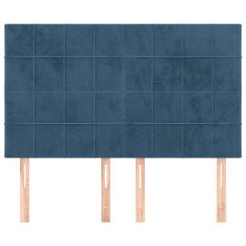 Tăblii de pat, 4 buc, albastru închis, 72x5x78/88 cm, catifea, 3 image