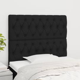 Tăblii de pat, 2 buc, negru, 90x7x78/88 cm, textil