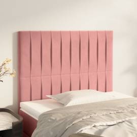 Tăblii de pat, 2 buc, roz, 90x5x78/88 cm, catifea