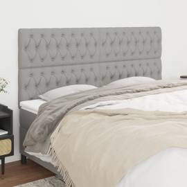 Tăblii de pat, 4 buc, gri deschis, 90x7x78/88 cm, textil