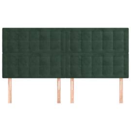 Tăblii de pat, 4 buc, verde închis, 90x5x78/88 cm, catifea, 3 image
