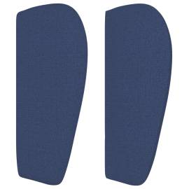 Tăblie de pat cu aripioare, albastru, 103x23x78/88 cm textil, 4 image
