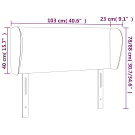 Tăblie de pat cu aripioare, albastru, 103x23x78/88 cm textil, 9 image