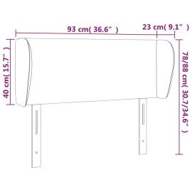 Tăblie de pat cu aripioare gri deschis 93x23x78/88 cm catifea, 9 image