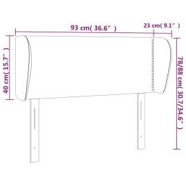 Tăblie de pat cu aripioare crem 93x23x78/88 cm piele ecologică, 9 image