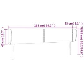 Tăblie de pat cu aripioare maro închis 163x23x78/88 cm textil, 9 image