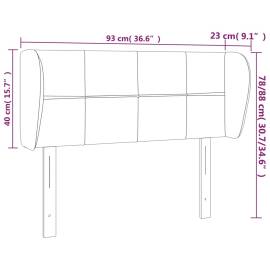 Tăblie de pat cu aripioare gri închis 93x23x78/88 cm textil, 9 image