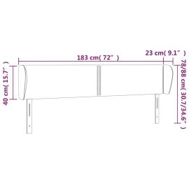 Tăblie de pat cu aripioare negru 183x23x78/88cm piele ecologică, 9 image