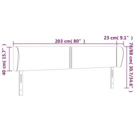 Tăblie pat cu aripioare cappuccino 203x23x78/88cm piele eco, 9 image