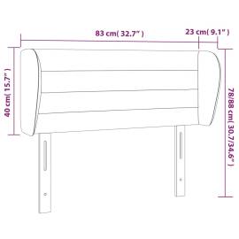 Tăblie de pat cu aripioare gri deschis 83x23x78/88 cm catifea, 9 image