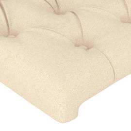 Tăblie de pat cu aripioare crem 163x23x78/88 cm material textil, 5 image