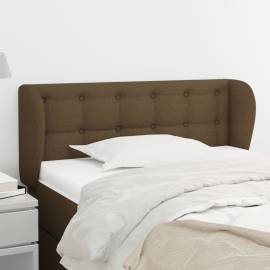 Tăblie de pat cu aripioare maro închis 93x23x78/88 cm textil