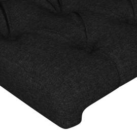 Tăblie de pat cu aripioare negru 93x23x78/88 cm textil, 5 image