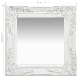 Oglindă de perete în stil baroc, alb, 40 x 40 cm, 5 image