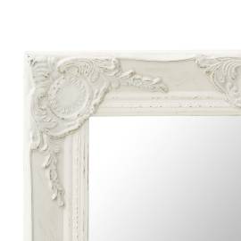 Oglindă de perete în stil baroc, alb, 50 x 40 cm, 4 image