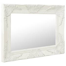 Oglindă de perete în stil baroc, alb, 50 x 40 cm, 2 image