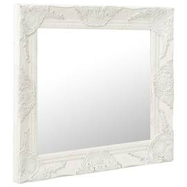 Oglindă de perete în stil baroc, alb, 50 x 50 cm, 2 image