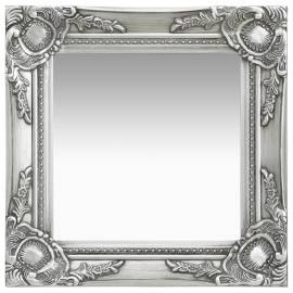 Oglindă de perete în stil baroc, argintiu, 40 x 40 cm