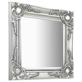 Oglindă de perete în stil baroc, argintiu, 40 x 40 cm, 2 image