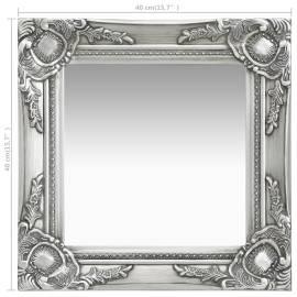 Oglindă de perete în stil baroc, argintiu, 40 x 40 cm, 5 image