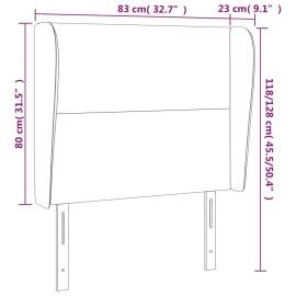 Tăblie de pat cu aripioare, negru, 83x23x118/128 cm, textil, 9 image