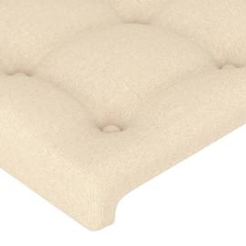 Tăblie de pat cu aripioare crem 163x23x78/88 cm material textil, 5 image
