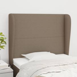Tăblie de pat cu aripioare gri taupe 83x23x118/128 cm textil