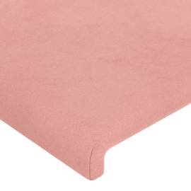Tăblie de pat cu aripioare, roz, 83x23x118/128 cm, catifea, 5 image