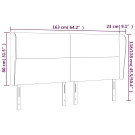 Tăblie de pat cu aripioare gri închis 163x23x118/128 cm catifea, 9 image