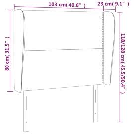 Tăblie de pat cu aripioare gri 103x23x118/128 cm piele eco, 9 image